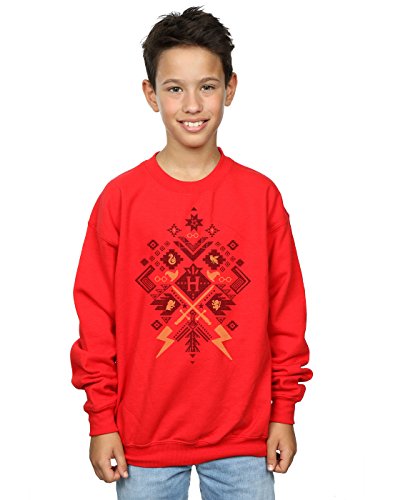 Harry Potter Boys Christmas Fair Isle Sweatshirt 5-6 Years Red