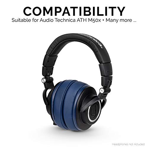 Image of Brainwavz Replacement Earpads for ATH M50X, M50BT, Steelseries Arctis, Pro Wireless & Stealth 600, HyperX Cloud, AKG, SHURE, Philips & Many More Headphones, Memory Foam Ear Pad Cushions, Dark Blue Oval