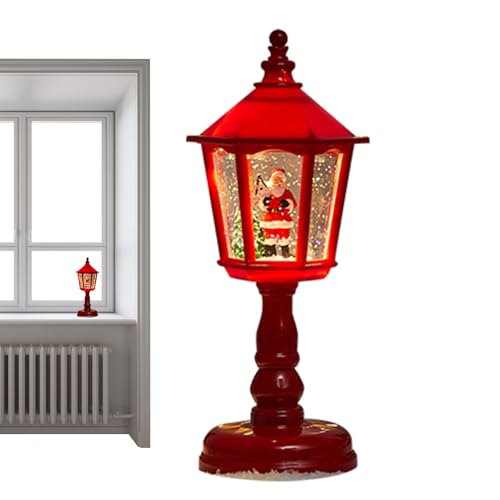 Patifirst Luces Navideñas de Bola de Nieve | Encantadora Luz De Bola De Nieve | Farolillo Decorativo Giratorio para Interior Exterior Ventana Mesa Chimenea Salón