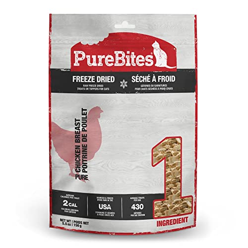 PureBites Chicken Breast Freeze Dried Cat Treats 1 Ingredient Made in USA 5.5oz