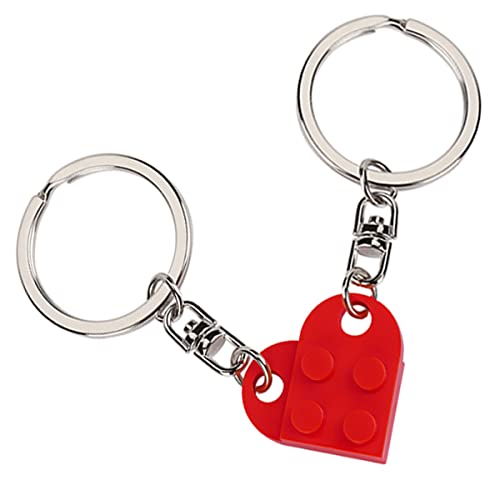 HZMM Brick Keychain Best Friend Keychain for Friendship Couple Boyfriend Girlfriend Husband Wife Gift, Red