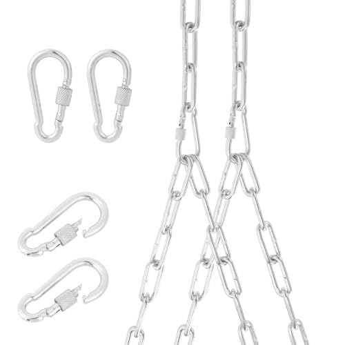 2 Pack Hammock Chain Set Hanging Porch Swing Extension Chain Kit with Insurance Buckle Y-Shaped Assemblies Porch Swing Hanging Hardware for Indoor Outdoor Garden Sandbags Heavy Bag