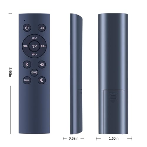 PZL New 1067744 Replacement Remote Control for Klipsch Soundbar R-4B II, RSB-11, BAR 40, RSB-14, R4B, Cinema 400 2.1 Sound Bar