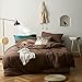 CoutureBridal Brown Duvet Cover King Size Solid Mocha Coffee Color Bedding Duvet Cover 3 Pieces Minimalist Soft Microfiber Comforter Cover with Zipper Ties Gift for Men Women