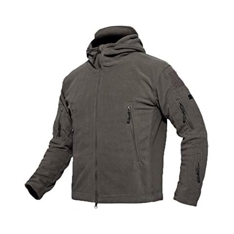 YFNT Men's Warm Military Tactical Fleece Hooded Jacket (X-Large, Dark Gray) Cover