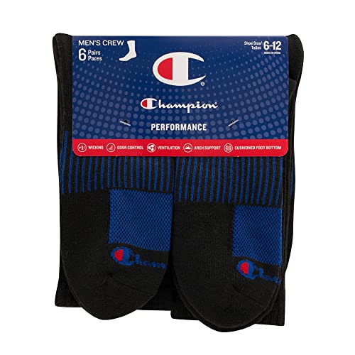 Champion Men's, Performance Crew Socks, 6-Pack2