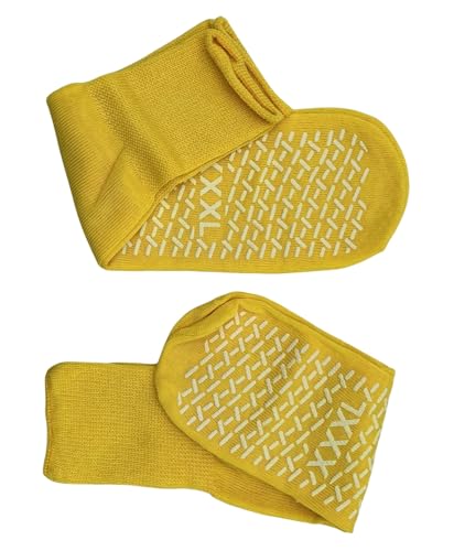 Double Tread Non-Skid XXX-Large (3XL) Bariatric Comfort Safety Socks Yellow4