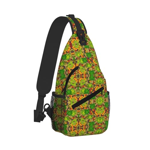 Frog Printing Cross Chest Bag Diagonally Sling Bag For Men Women Crossbody Shoulder Bag Travel Hiking Daypack2