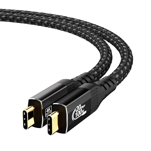 Image of 2FT Short USB C to USB C Cable Compatible with Thunderbolt 4 /3, USB 3.2 Gen 2 20Gbps High Speed Data Transfer, 100w Fast Charging & 4K@120Hz USB C Video Cable for Monitor, Hub,dispaly Cord