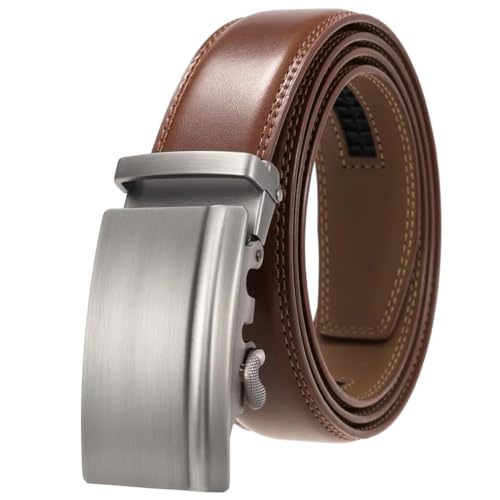 Men's Solid Leather Belt Automatic Buckle Belt Formal Casual 3.5 Cm Wide Belt2