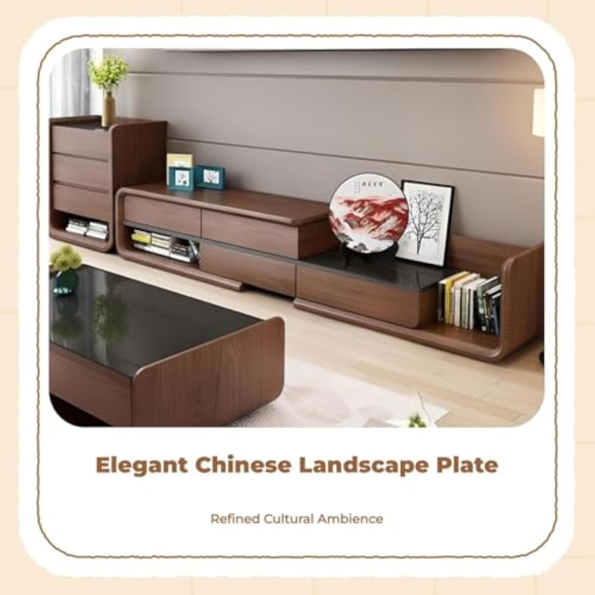 Ceramic Decorative Plate, Modern Oriental Display