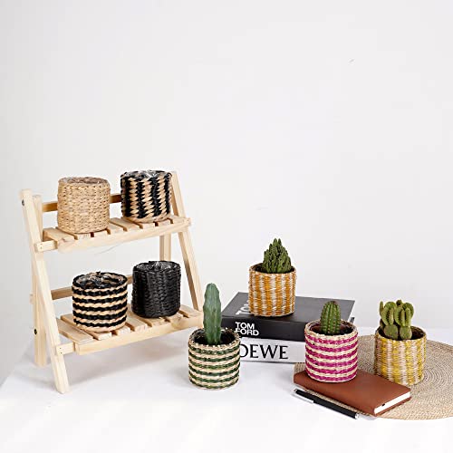 Neergreve Set Of 4 Seagrass Planter Pot Indoor For Plant, Flower Pots, Succulent Pot, Basket Planter, Decorative Pot Cover (Multicolor) #TOP3