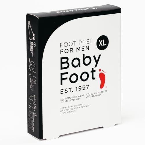 Baby Foot Peel Exfoliator for Men – Original Exfoliant Foot Peel Mask - 2.4 Fl. Oz. Mint scented - Callus and Dead Skin Remover – Dry, Rough Cracked Feet Treatment - Baby Soft Feet
