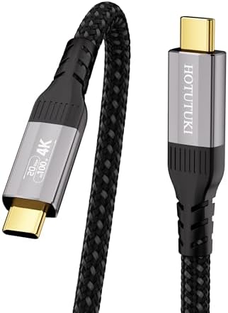 3.3FT/1m usbc to usbc Cable Compatible with Thunderbolt 4/3, 20Gbps High Speed Data Transfer, 100W PD Fast Charging, 4K@60Hz Video Monitor Display Cord,USB 3.2 gen 2 for ssd