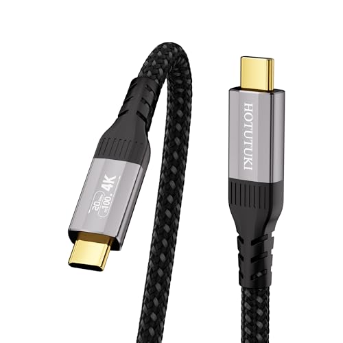 HOTUTUKI USB C auf USB C Kabel 1m - 20Gbps Datenübertragung usb 3.2 PD 3.1 100W 5A 4K@120Hz 5K@60Hz Thunderbolt 4/3 Kompatibel für Handy video Monitor VR Externe SSD