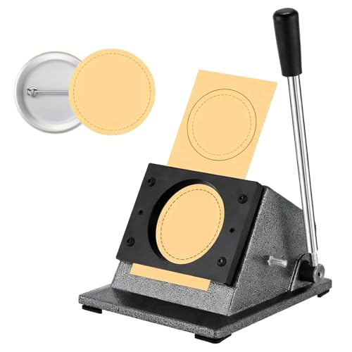 Manual Circle Button Paper Cutter, Round Punch Die Cutter, Professional Badge &amp; Medal Maker Machine, with Long Handle, for DIY Paper, Cardboard &amp; Thin Leather