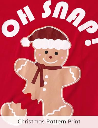 PATPAT Pijama de Natal combinando para a família, blusa de manga curta e calça longa, pijamas de Nat