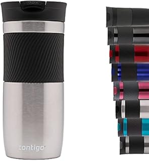 Contigo Byron Snapseal Travel Mug, Stainless Steel Thermal mug, vacuum flask, leakproof tumbler, coffee mug with BPA free Easy-Clean Lid, 470 ml, Red