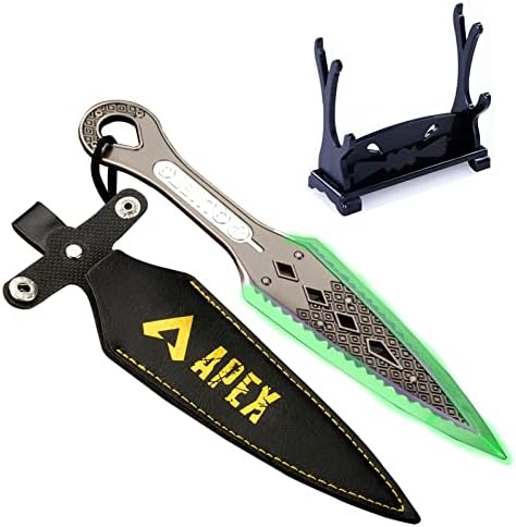 Batustou APEX Legends Heirloom Wraith Kunai 9 inch Knife Dagger Toy Sword Glow Action Figures with Stand Game Collection Cosplay Gift Neon Green Edge