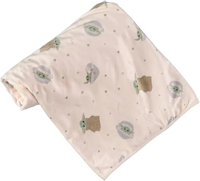 Star Wars Mandalorian Baby Unisex Plush Blanket Baby Yoda Baby Gifts - Soft Baby Blankets Off-White/Green, 0-12 Months