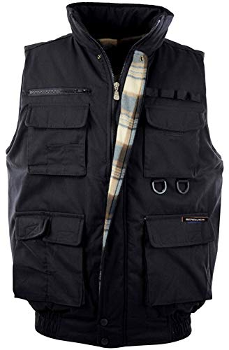 Renegade Men's Vest 1322 Pockets Hunting Padded 100% Authentic (L, Black)