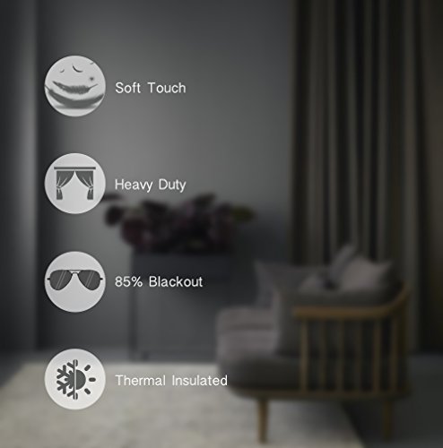 image for Rose Home Fashion Blackout Sliding Door Curtains, Room Darkening Therm