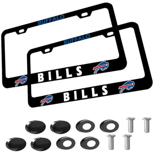 2PCS Fans Matte Metal for Bills License Plate Frames Holder with Screw for Car Tag Frame