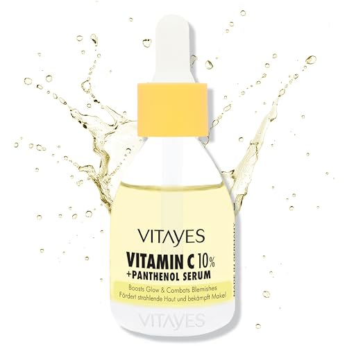 Vitayes Vitamin-C 10{047898d16dbe02b4ea7f39d6d9eb9810fc51dee456236370e233e8f02f954ace} + Panthenol Serum, Hochwirksame Hautverjüngung, Anti-Falten, Aufhellung, Feuchtigkeitsspendend, Hautpflege, Beauty Booster, Gesichtsserum für strahlende Haut Vitayes Vitamin-C 10{047898d16dbe02b4ea7f39d6d9eb9810fc51dee456236370e233e8f02f954ace} + Panthenol Serum, Hochwirksame Hautverjüngung, Anti-Falten, Aufhellung, Feuchtigkeitsspendend, Hautpflege, Beauty Booster, Gesichtsserum für strahlende Haut