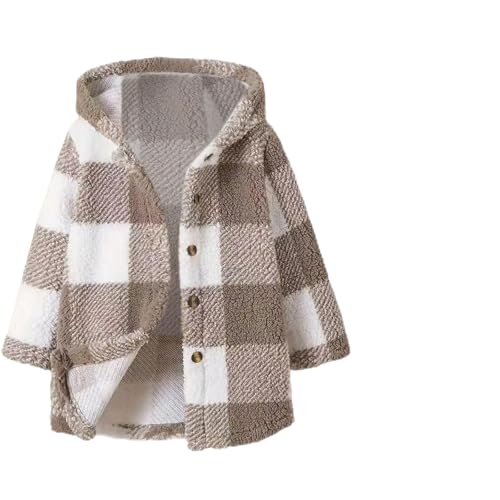Boys Flannel Jacket Fall Plaid Sherpa Long Sleeve Kids Winter Coat Hooded Thermal Trendy Preppy Button Down Shirts