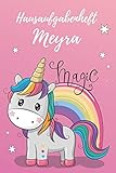  Hausaufgabenheft Meyra: personalisiertes Einhorn Hausaufgabenheft / Schülerplaner für 1 Schuljahr mit Wochenübersicht / mit 2x Stundenplan / DIN A 5 / 112 Seiten