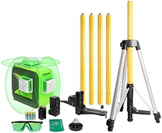 Huepar 603LP, 3D 3X 360 Laser Level Green with Bluetooth, Triple Power Supply, Switchable Cross Line Self Leveling 12 Lines, 360 Vertical/Horizontal Lines, with 3.7m Telescoping Pole & Magnetic Base