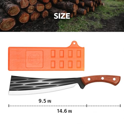 Full Tang Machete with Sheath, High Carbon Steel Machetes for Cutting Trees and Yard Work, Heavy Duty Machete with Ergonomic Walnut Handle for Bushcraft, Outdoor Hunting, Gardening and Survival by ZOOM.LZ - Image 6