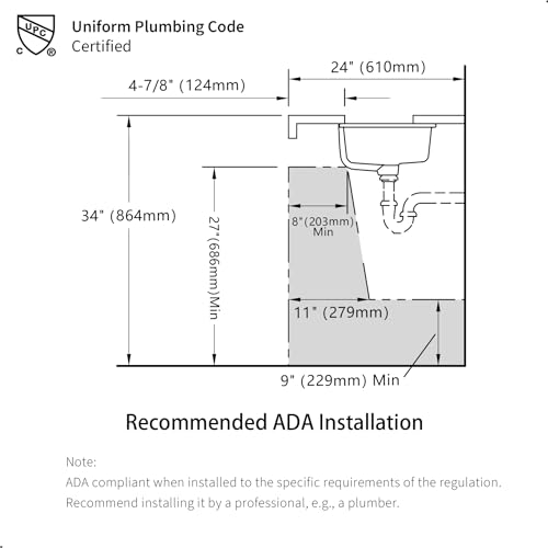 Amashen 62070004 17 Inch Undermount Bathroom Sink Rectangle thumb #3