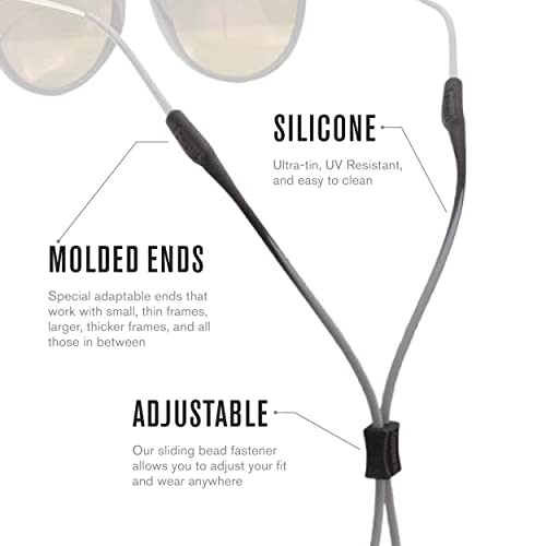 Chums Slim Retainer - Adjustable Thin Silicone Unisex Eyewear Keeper (Black) #TOP5