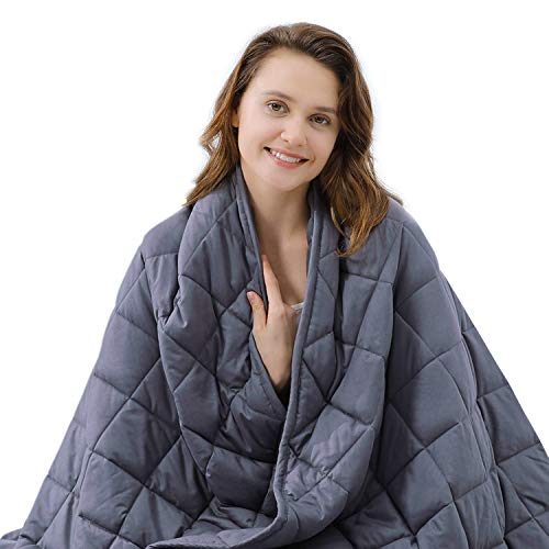 ZZZNEST Weighted Blanket Adult (16 lbs, 60''X80'', 7 Layers) Heavy Blanket for Improving Sleep, Soft Breathable Cotton Sleep Blanket with Glass Beads for 150-190 lbs, Individual