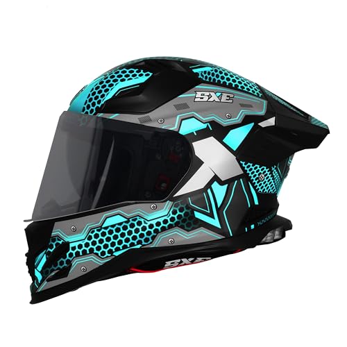 Image of Steelbird SBH-61 SXE X3 Pinlock ISI and Dot Certified Full Face Graphic Helmet for Men and Women with Inner Silver Sunshield