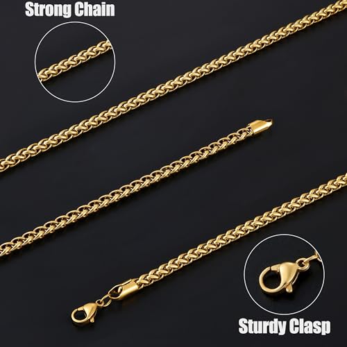 Chaîne de blé dorée 14k ou noire Fiusem, un collier d'exception - 5