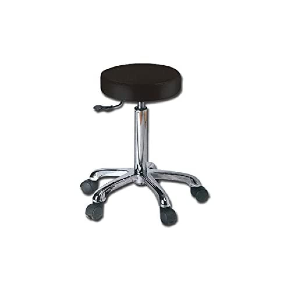 GIMA - Sgabello con seduta imbottita in finta pelle Ø 34 cm, altezza regolabile, nero, 45230
