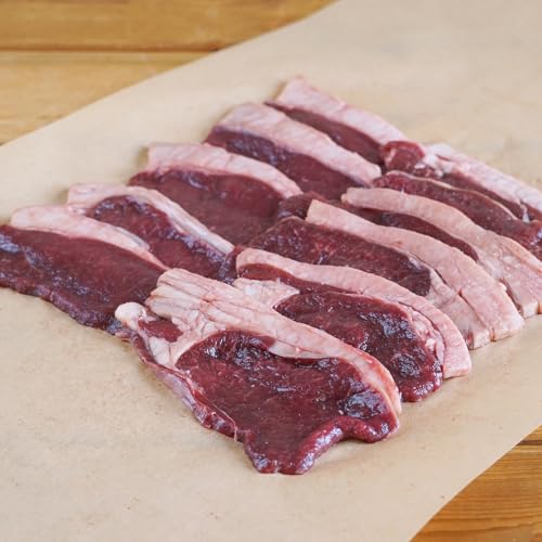 ジビエ 野生 鹿肉 ベニソン エゾシカ 冷凍 ロース肉 スライス 背脂付き 北海道産 200g Wild Venison Loin Slices from Hokkaidoのサムネイル