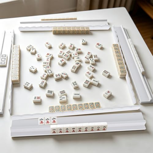 Set de 4 Soportes de Mahjong de Madera Blanca miniatura 4