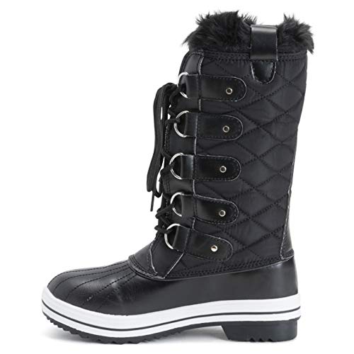 Image of POLAR Womens Snow Boot Nylon Tall Winter Fur Lined Snow Warm Waterproof Rain Boot