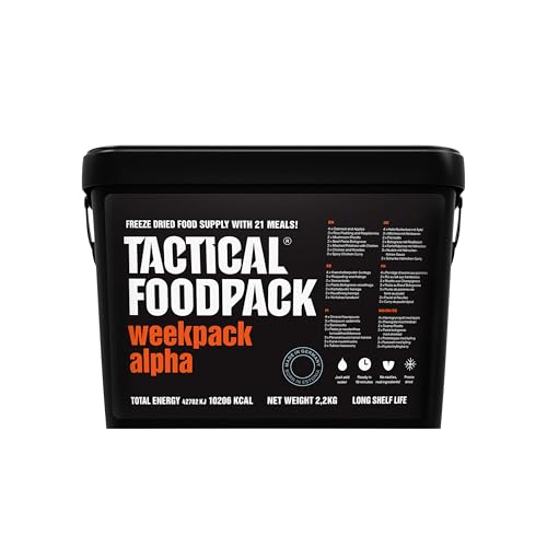 Tactical Foodpack Weekpack Alpha (21 Mahlzeiten) - Gefriergetrocknete Mahlzeiten I zum Verzehr bereit I MRE I Survival I Outdoor Nahrung I Trekking Nahrung I Expedition I Office