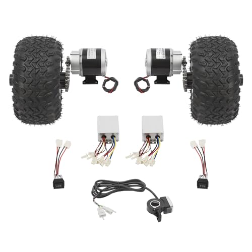 LUNICASHA 350W 36V Elektrokarren-Umbausatz, Doppelradsatz für Elektro-Strandfahrrad, Radsatz für Elektro-Cart Bike für kleine Go-Karts, Elektrorollstühle und ältere Mobilitätsroller