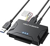 SATA USB 変換ケーブル 3.5インチ IDE USB変換アダプター 2.5インチ HDD/SSD/光学ドライブ USB3.0接続 Mac/Windows対応 データお引越し 電源アダプター付き UASP対応 6Gbps転送