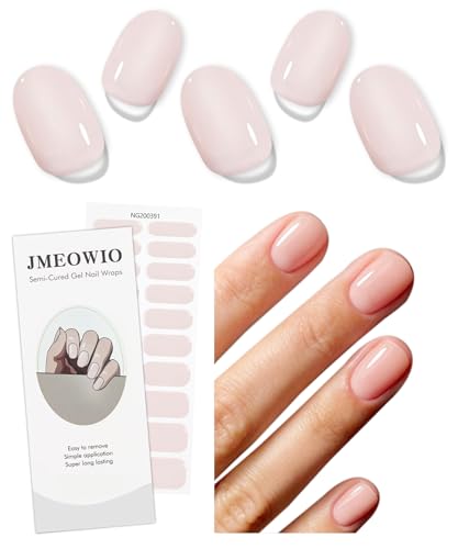 JMEOWIO Gel semicurado de autocolantes cor sólida gel semi-curado Nail Art Stickers decoração
