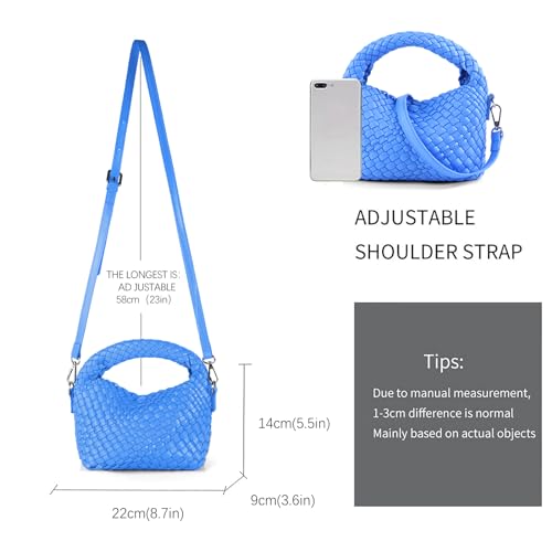 Image of Woven Crossbody Bag Small Tote Cute Purse for Women,Top Handle Handbag Pu Leather Shoulderbag with Detachable Strap