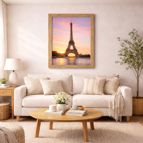 Abio Bilderrahmen A4 DIN 21x29,7cm Eiche MDF Acrylglas Fotorahmen Frame Posterrahmen für Fotos Bilder Poster Rustikal Vintage Retro
