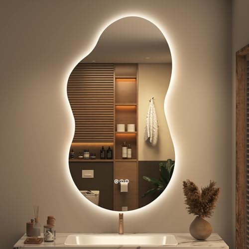 SMIROR Irregular Backlit Bathroom Mirror with Lights 20 x 36,