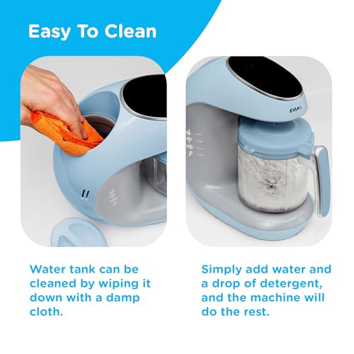 Image of EVLA'S - Baby Food Maker Machine, Steamer, Blender, Baby Food Processor for Homemade Healthy Food in Minutes, Touch Screen with 6 Bags