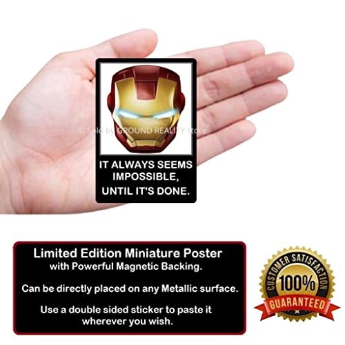 Image of LADY HAWK Iron Man Arc Reactor Poster Motivational and Inspirational Quotes Miniature Picture with magnetic backing. Directly sticks to any Metal Surface. Size 10x7cms Ironman Poster Series (AV46)